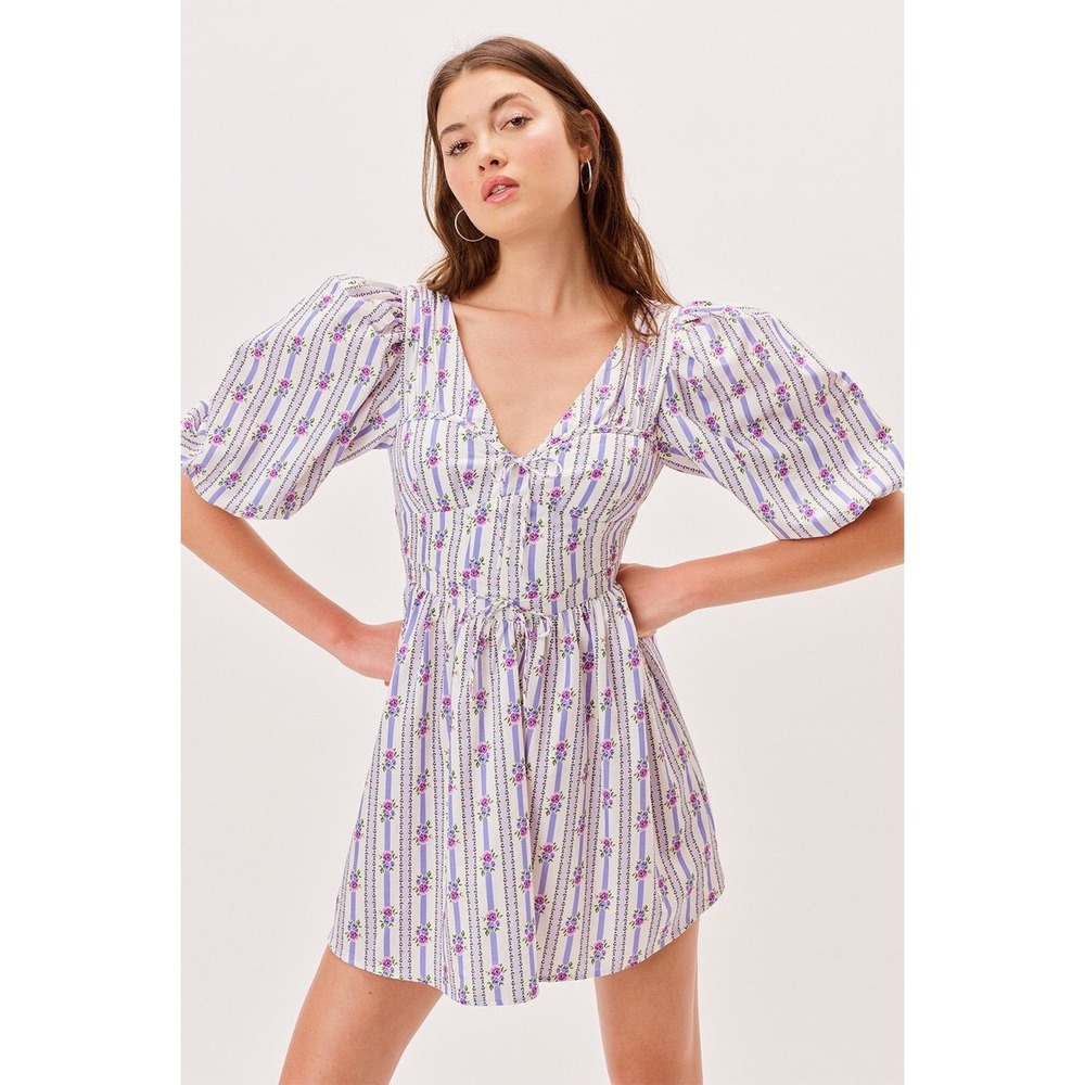 For Love & Lemons Connie floral Mini Dress Size XS
